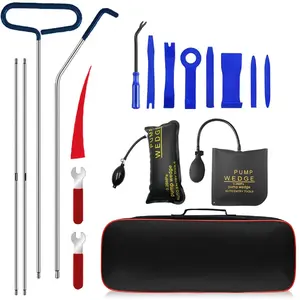 17-Piece Multi-Functional Car Repair Tool Set, Car Air Pump Wedge Tool Kit, Auto Trim Removal Tool Kit for Interior Panel Work, Automotive Repair Tools