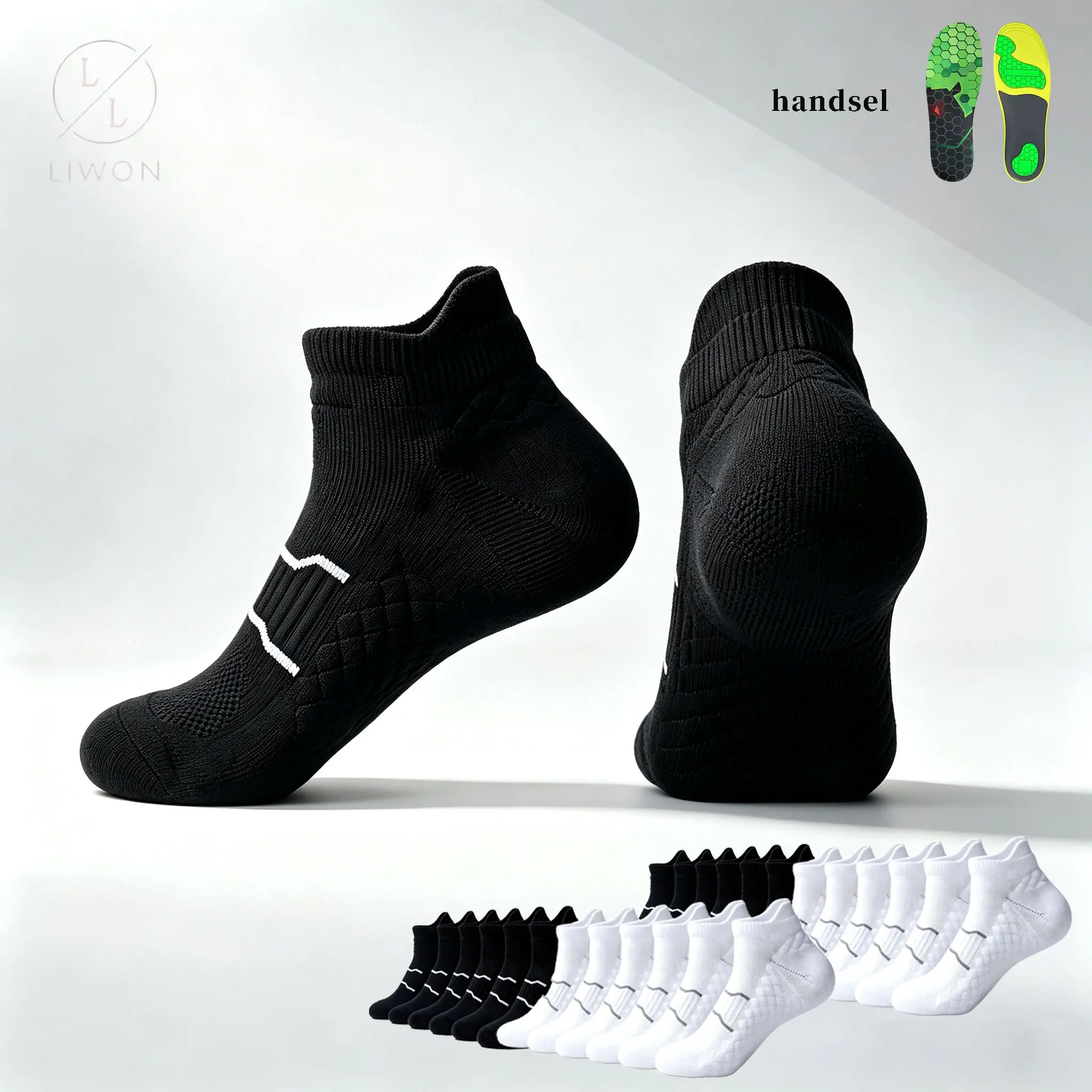 Namashape Unisex Low-Cut Sports Socks — Breathable, mesh paneling, seamless design, non-slip grip, moisture-wicking, and anti-blister/anti-chafe protection; suitable for running, basketball, fitness training, and casual daily wear.