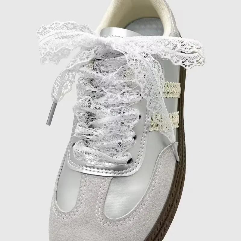 Lace Shoelaces DIY Cute Girl Accessories Lace Shoelaces Pair 100cm 39.37 Inches, Adorable Girls' Shoe Laces, Perfect Gift, Shoe Strings For Sneakers, Footwear Lace