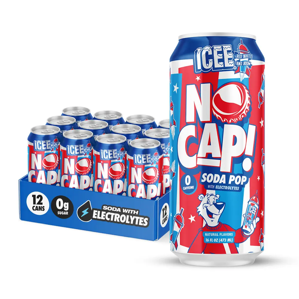 NO CAP! Soda Pop - Red, White, and Boom - 16oz (12pk)