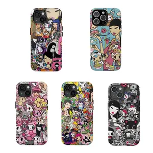 tokidoki Kawaii Cartoon Collage Phone Case,Japanese Pop Art Character Print for iPhone 16 15 14 13 12 11 17Pro Max,for Samsung S25 S24 S23 S22 Ultra,Durable Dual-Layer design phone cover,Perfect Gift for Her