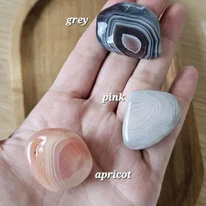 Agate Tumbles - Grey Pink Apricot Natural Colors