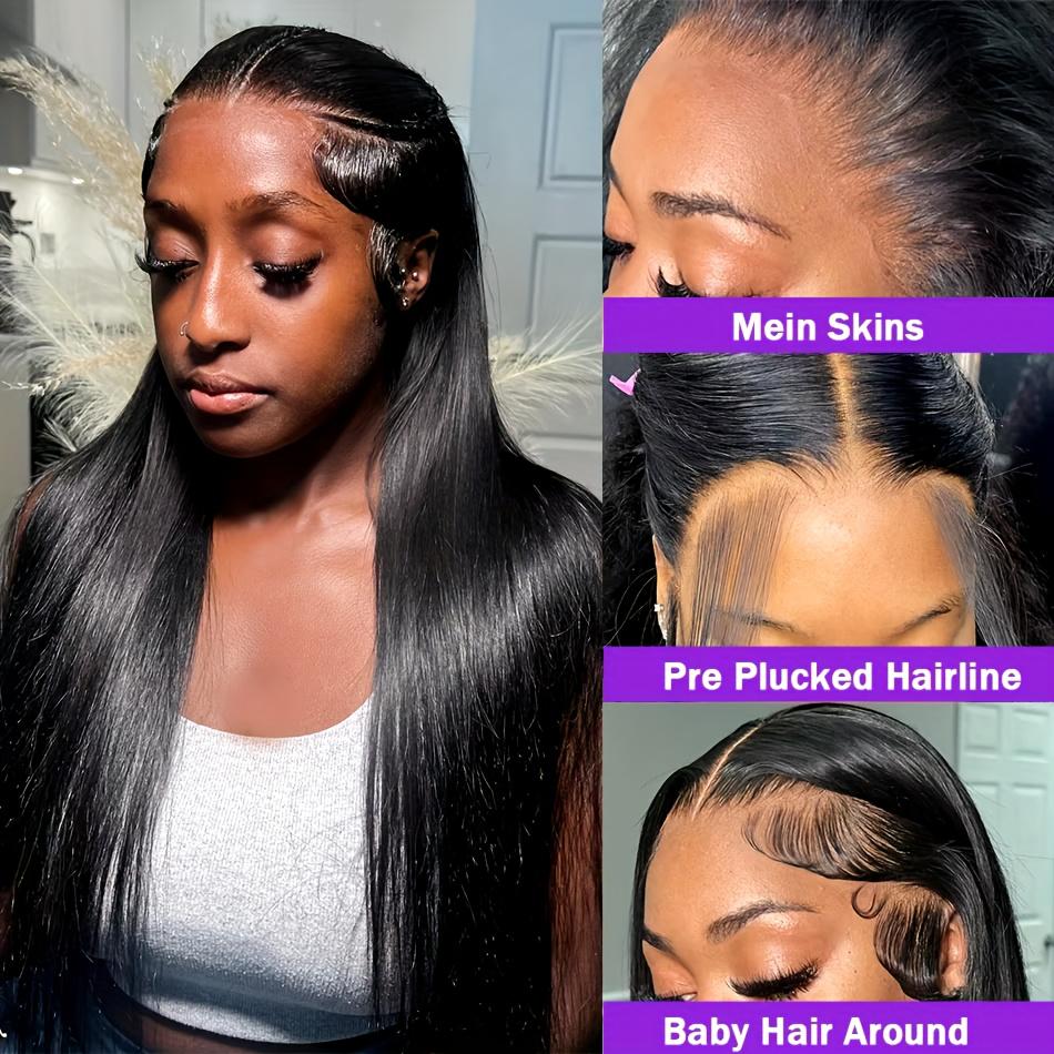 Bling Hair 30 36 Inch Bone Straight Human Hair Wigs 13x6 HD Transparent Lace Frontal Wig 210 Density For Women Pre Plucked Brazilian Lace Human Hair Wig