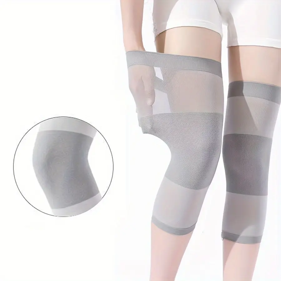 Compression Knee Sleeves (2-Pack), Breathable All-Season Unisex Support with Elastic Straps for Sports & Volleyball Equipment