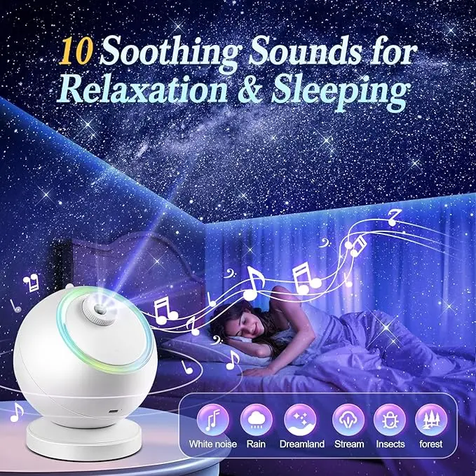 *Galaxy Projector 3-in-1 Starry Sky Projector Night Light, Galaxy Star Projector Starry Projector Light, Rechargeable Star Projector Galaxy Light with 15Music&Bluetooth, SpaceProjector with Timer,Moon Light Lamp for Bedroom Decor,led lights