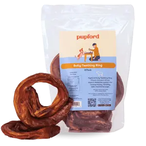 Bully Rings - Pupford Bully Stick Rings for Puppies & Dogs, Long-Lasting Beef Dog Chew Treats, 3 Pack