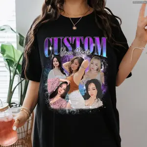 Custom Girlfriend T-Shirt, Custom Bootleg Rap Tee, Shirt with Face Photo Vintage T Shirts, Bachelorette Surprise, Personalized Birthday Gift , Global Trending Outfits