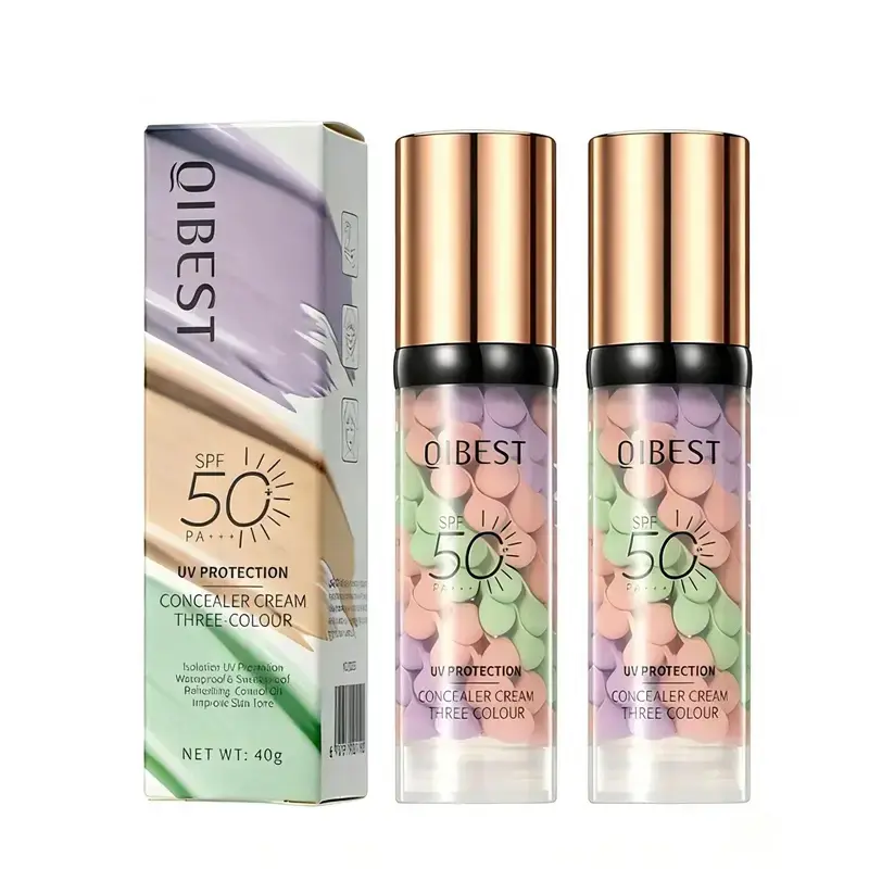 2PCS 3-in-1 SPF 50+ PA+++ Color Correcting Face Primer – Sunscreen Makeup Base, Tone-Up Cream, Oil Control, Hydrating & Pore Blurring Primer for Flawless-Looking Skin #SummerVibes