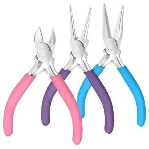 Jewelry Pliers Set of 3, Colorful Multi-Functional Pointed Nose Pliers, Slant Mouth Pliers, Round Mouth Pliers for DIY Handmade Jewelry Making, Ideal for Jewelry Projects