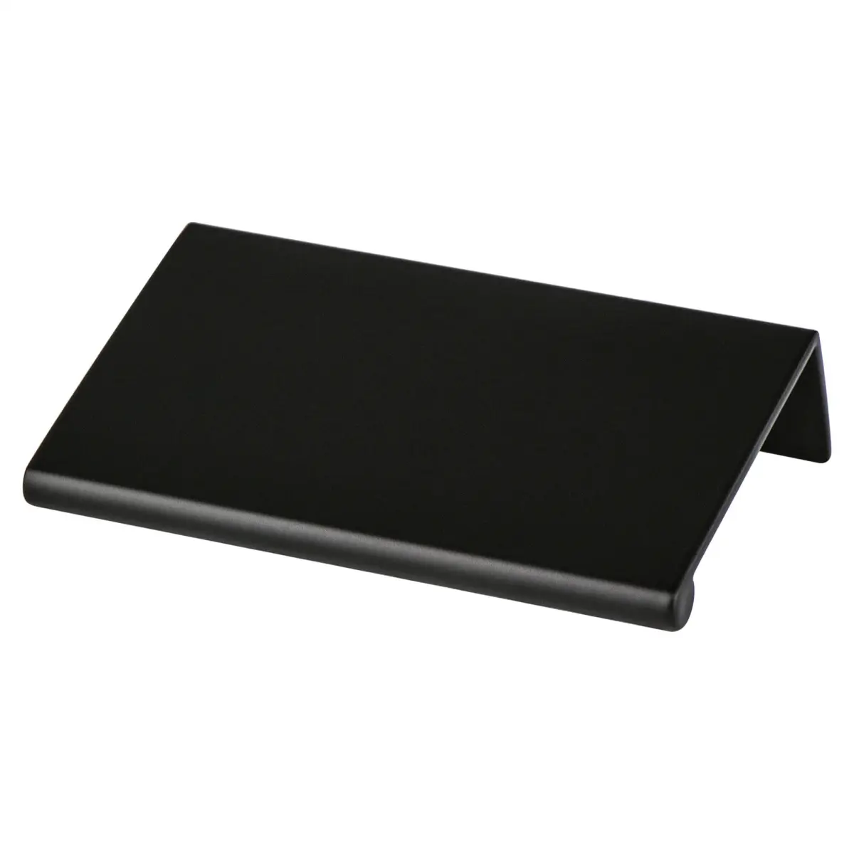 Berenson Bravo Contemporary Rectangular Finger Pull Door Hardware, Model 1060-4055-P, 6x3 in, Long Satin Black Finish