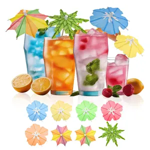 [3 Styles] Drink Umbrellas Cocktail Picks, Cocktail Umbrellas for Drinks, Drink Parasols, Mini Paper Umbrella Toothpicks Sticks for Tiki, Luau, Hawaiian Tropical Party Decoration Garnish.150 PCS