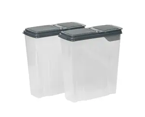 2-Pack Cereal Keeper, Plastic, 24 Cup - Dark Gray Lid Container Kitchen