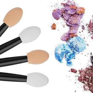 100pcs (5PK) Eyeshadow Brushes Eye shadow Applicators, Disposable Eye Shadow Sponge Sticks, Double Sided Eyeshadow Brush, Eye Makeup Brush, Clean & Sanitary Eyeshadow Brush, Makeup Applicator Plastic Pack Set Cosmetic Cleansing Kit