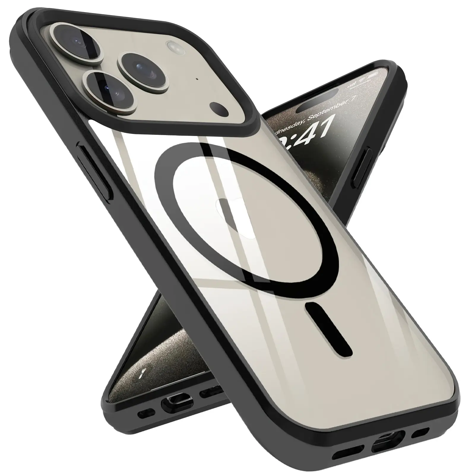 Transparent Ultra-Fine TPU Cellphone Case - Magnetic Charge Accessory with Protection, Transparent Base, Shockproof Design for iPhone 17/16/15/14/13/12/11 Pro Max, 16/15/14 Plus, 13/12 Mini, XS Max, XR, X, XS, 7/8 Plus