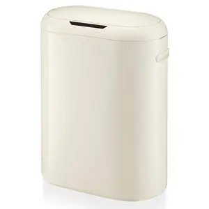 Garvee 13 Gallon White Automatic Touchless Motion Sensor Trash Can with Soft-Close Lid, 50L Slim Smart Garbage Bin for Kitchen, Bathroom, Living Room, and Office Use