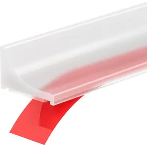 39Inch Shower Threshold Water Dam Self-Adhesive Silicone Shower Barrier Water Stopper Shower Door Bottom Seal Strip Shower Splash Guard for Bathroom Kitchen Bathtub