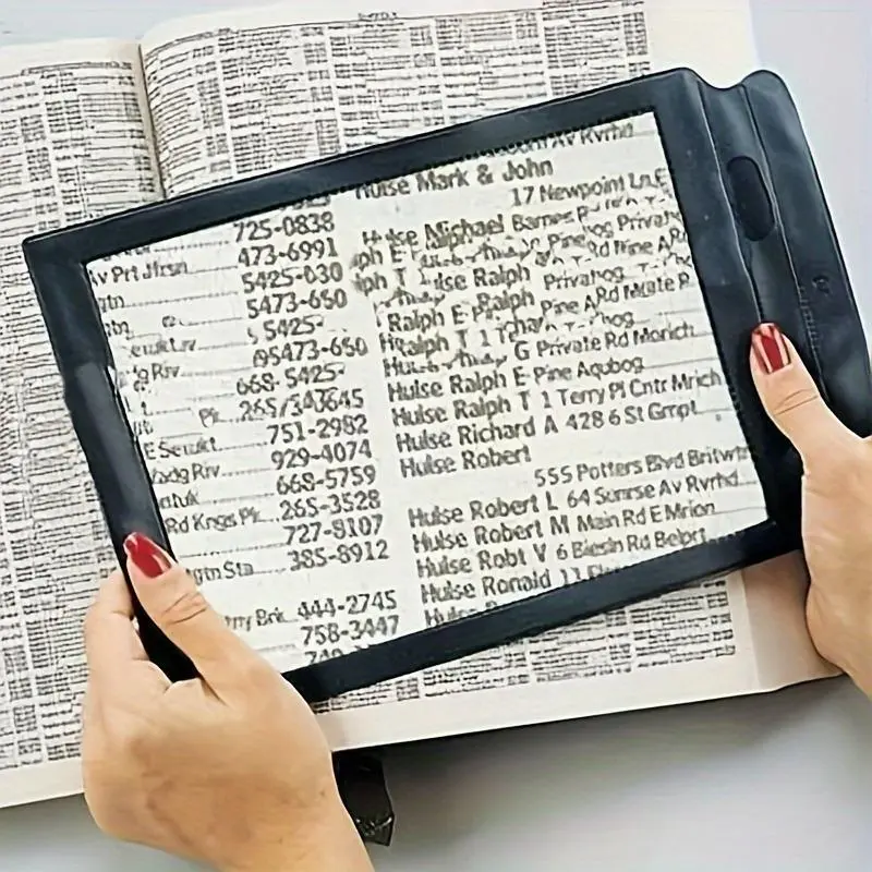 3X Large Page Magnifying Glass, Handheld Full-View Reading Aid Magnifying Glass For Seniors, Durable Home PVC Material Magnifying Glass