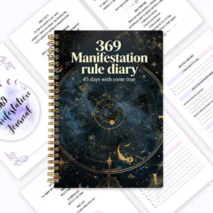 369 Manifestation Diary | 45-day Wish Come True Plan, Starry Astrology Cover Design, Portable Universe Wish Book for Daily Use, 3+6+9 Times Daily Affirmation Writing Practice to Enhance Belief & Attraction Law Practice Manual, Meditation Companion, Gift f
