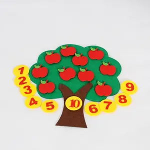 Apple Number Felt Educational Tree Toy, Interactive Learning Play for Kids, Boosts Counting and Math Skills, Ideal for Children, Math Learning Tools, Math Learning Blocks