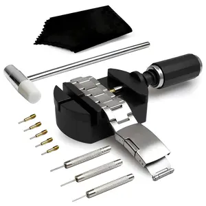 Watch Link Removal Kit,Resizing Adjustment Watch Band Sizing Strap Bracelet Pin Remover Fixing Repair Tool with Punch Hammer Extra Tips Replacement