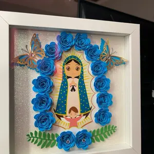Virgen de guadalupe paper flower shadowbox Virgen de guadalupe paper flower shadowbox
