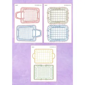 Interactive Basket Sticker Sheet | Journaling, Scrapbooking Ephemera (5x7 inches)