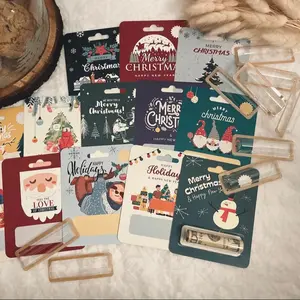 12 Pack Christmas Money Holder Card Ornaments, Festive Holiday Decor for Christmas Tree, Funny Creative Xmas Cash Gift Idea