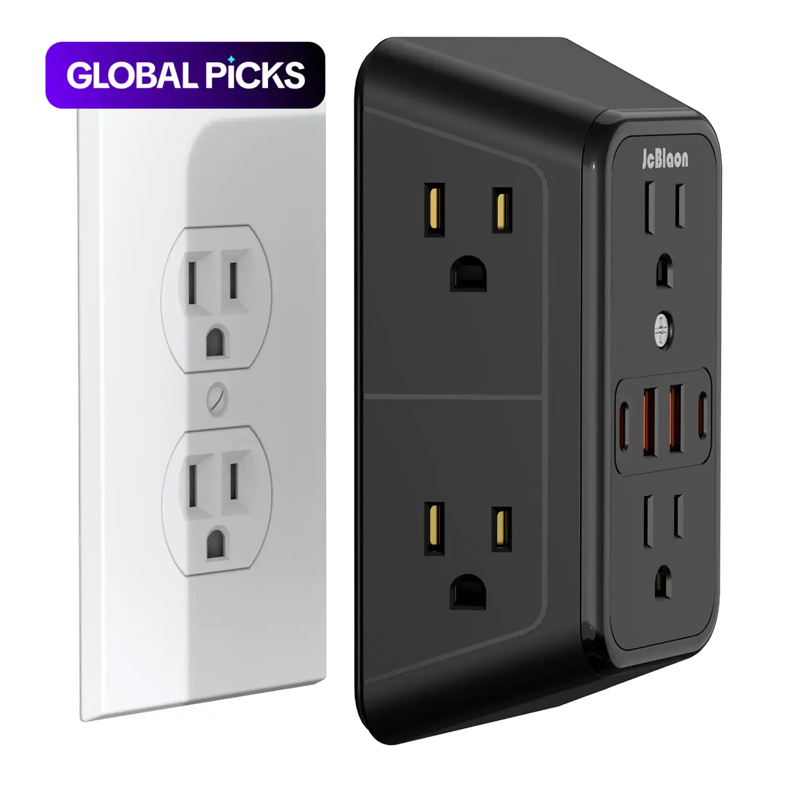JcBlaon Surge Protector Outlet with 6 AC Outlets and 4 USB Ports, Wall Outlet Extender, Wall Socket Extender for Home, Travel and Office #GLOBAL PICKS