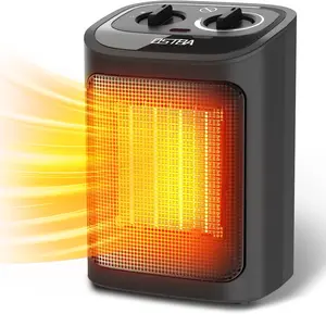 OSTBA Ceramic Space Heater, 1500W Portable Electric Heater with Adjustable Thermostat, Fan/Low/High Modes, Tip-Over & Overheat Protection, Indoor Small Space Heater for Bedroom Office,ETL Listed