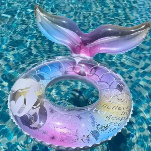 Mermaid Glitter Thicken Buoyancy Life Jacket, Female Underarm Inflatable Swim Ring, Safety Floatation Device for Kids