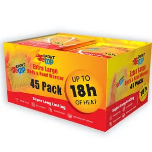 Large Hand & Body Warmers - Up to 18 Hours of Heat, Super Long Lasting - Easy, All Natural - Air Activated, for Body, Hands & Toes - Odorless Hot Hand Warmer - Sport Temp