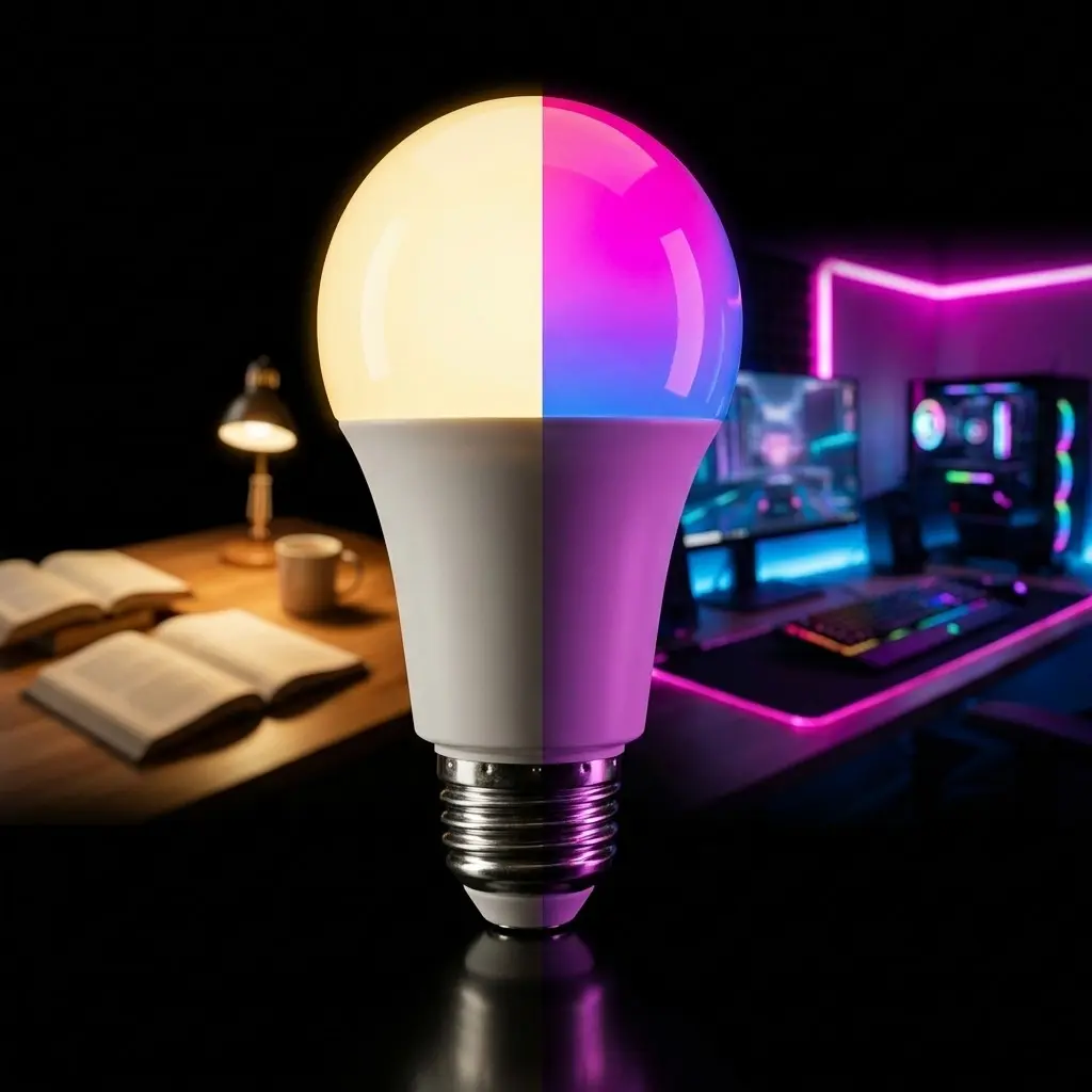 Smart Light Bulbs E26, Led Lighting, WiFi & Bluetooth Color Changing LED Bulb with Music Sync, Alexa/Google Assistant Compatible, 16M RGB & Tunable White (2700K-6500K) Dimmable Light for Gaming/Bedroom, 9W 800lm