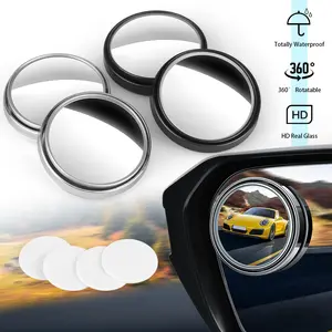 2/4 PCS Blind Spot Mirror, 360° Adjustable HD Convex Glass – Eliminate Blind Spots with Wide Angle View, Universal Fit for Car SUV Truck Van, Easy Adhesive Install,Car Stuff
