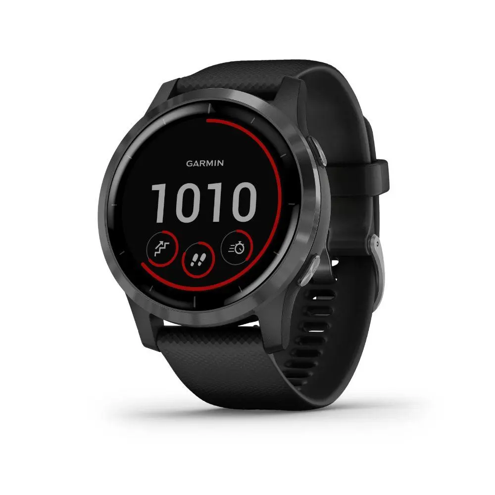 Garmin Vivoactive 4 Smartwatch (Black-Stainless, Model 010-02174-11) - Waterproof Bluetooth Rechargeable Wearable Tech with Built-In Display, Quick Release, Calendar, Running, Swimming, Spotify Monitoring, Device
