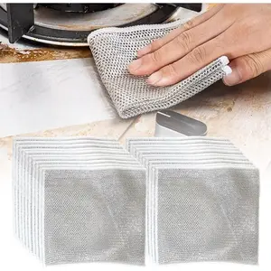 Multipurpose Wire Dishwashing Rags for Wet and Dry, 2024 New Reusable Non Scratch Wire Dishcloth, Premium Scrubbing Wire Dishwashing Rags for Scrubs Dishes, Sinks Cleans (15)