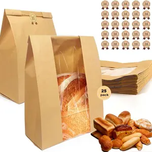 Bread Bag, 25pcs Non-stick Rectangular Bread Paper Bag, Baking Dessert Bag, Bread Takeout Bag, Baking Utensils, Bakeware, Baking Tools, Kitchen Accessories