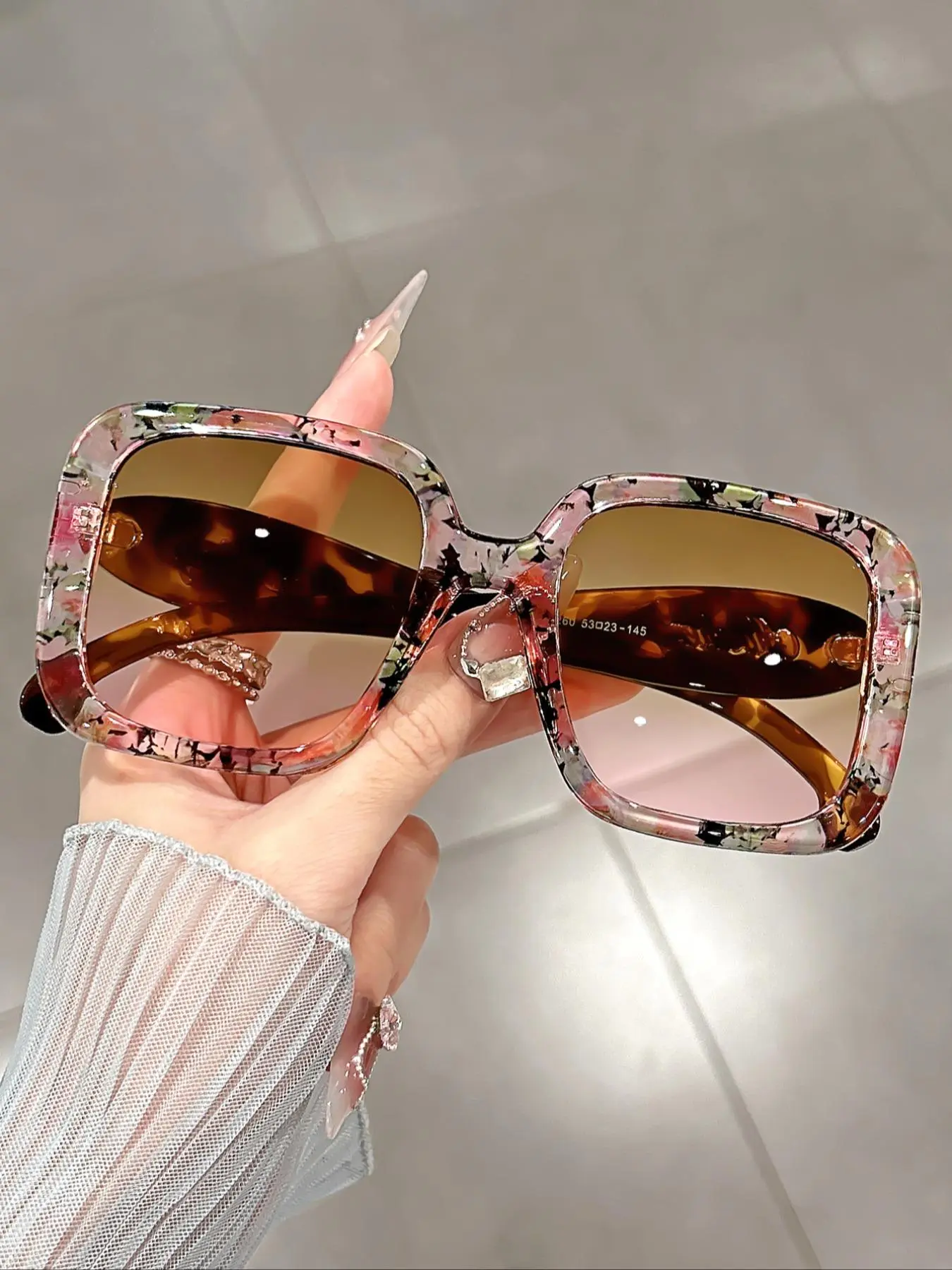 Unisex Vintage Trendy Tinted Lens Glasses, Retro Glasses for Everyday Use, Fashion Accessories for Outdoor Activities, Square Frame Sunglasses