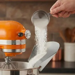 Pouring Shield for KitchenAid 4.5~5 Quart Mixer Bowl, Stainless Steel Glass Ceramic Mixer Bowl Pouring Groove Pouring Accessories, Kitchen Appliance Parts