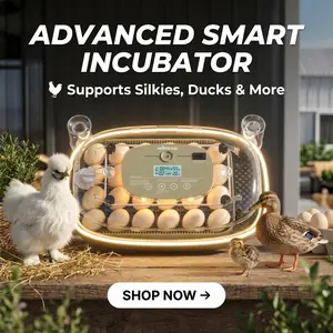 NuzzleBox Smart Farm-Grade Fully Automatic Egg Incubator — 12/24-Egg Capacity, Automatic Water Refill System, Digital Temperature & Humidity Control, LED Egg Candler (Suitable for Chicken, Duck, Quail, and Other Poultry) — Essential Equipment for Farms