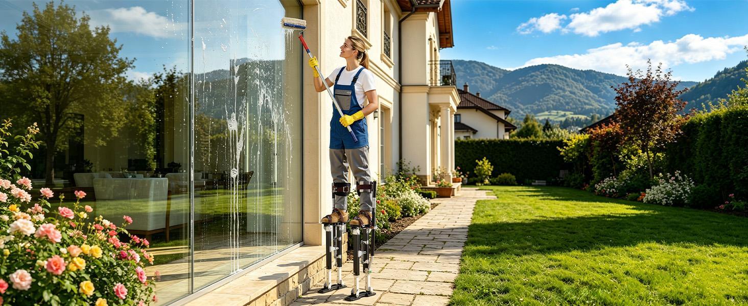 VEVOR Adjustable Height Drywall Stilts - 19.1-31.1 in Aluminum Drywall Tools, 228 lbs Load Capacity, Non-Slip Rubber Feet, Dual Spring Shock Absorb, Comfortable Leg Straps, Oxford Fabric Components, 3 Levels Heel Brackets, for Painters, Black#BackToSchool VEVOR Adjustable Height Drywall Stilts - 19.1-31.1 in Aluminum Drywall Tools, 228 lbs Load Capacity, Non-Slip Rubber Feet, Dual Spring Shock Absorb, Comfortable Leg Straps, Oxford Fabric Components, 3 Levels Heel Brackets, for Painters, Black#BackToSchool