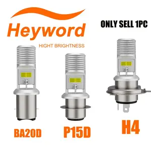 1pc LED Motorcycle Headlight 12-80V 2 Color H4/H6 BA20D/P15D 3570LED High/Low Beam Motorcycle Bulb