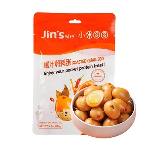 JINZAI Braised Quail Eggs - 4.23 oz Snack Pack, Rich Chicken Broth Flavor, Savory & Juicy, Marinated Eggs - available in Spicy/ Marinated/ Salty Flavor