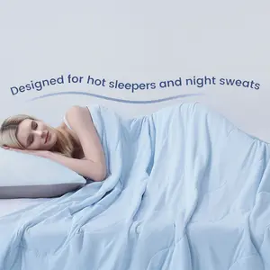 CANSUNCH Cooling Comforter, Q-Max >0.28 Dual-Sided Reversible 2-in-1 Cool & Breathable Comforter for Hot Sleepers, All-Season Lightweight Summer Bedding, Queen Size
