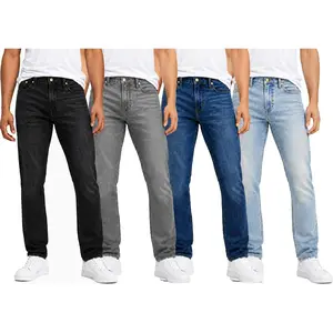 Men's Flex Stretch Slim Straight Jeans Classic Denim Menswear