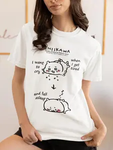 Chiikawa, Chiikawa Cry Shirt, Chikawa Graphic illustration Tshirt, Nanka Chiisakute Kawaii Yatsu Anime Merch