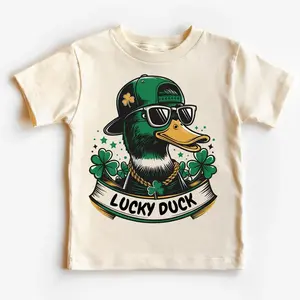 St Patrick's Day Toddler Shirt, Boy Lucky Shirt, Lucky Duck Boy Mallard Ducks Boy Kids Shirt Lucky Duck Shirt For Toddler Boys Gift For St Patricks Day