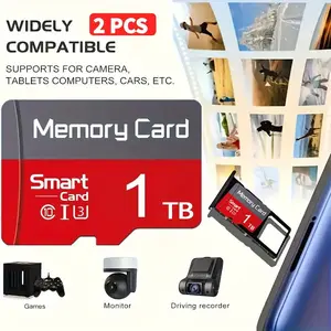 2-Pack × 1TB Micro SD memory card - including adapter. This secure digital storage solution is compatible with cameras, smartphones, tablets, laptops and game consoles. micro tf sd adapter