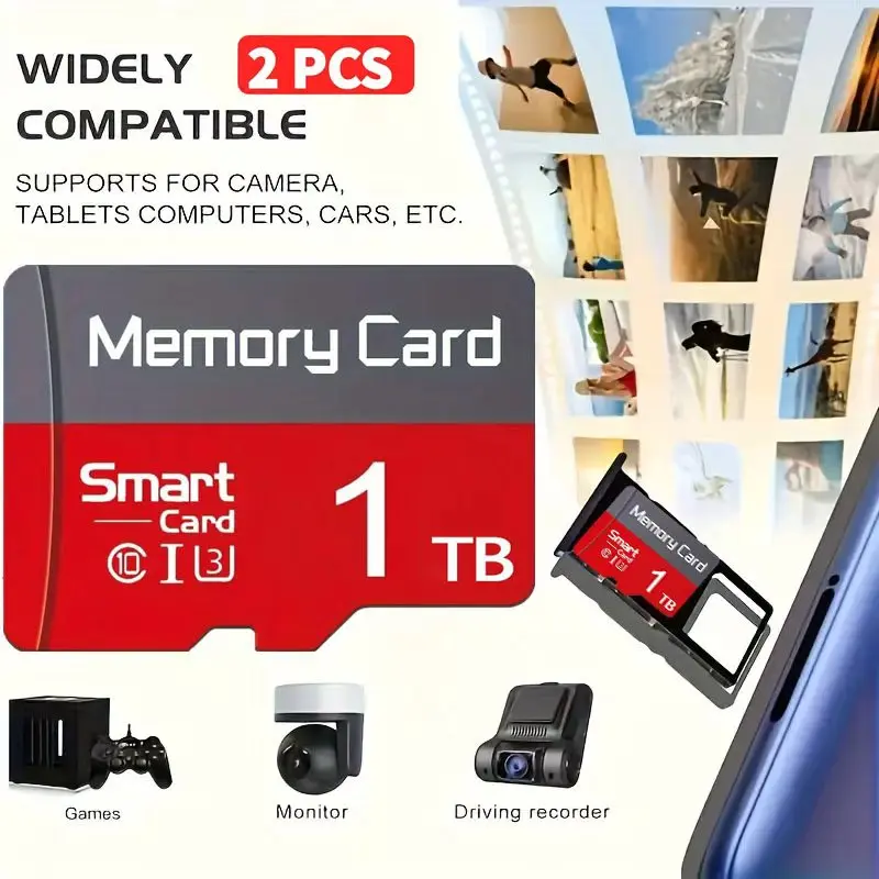 2-Pack × 1TB Micro SD memory card - including adapter. This secure digital storage solution is compatible with cameras, smartphones, tablets, laptops and game consoles. micro tf sd adapter Sd Card Included Flash Sd Card