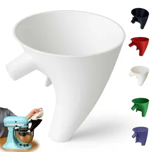 Mixer Flour Hopper with Flow-Directing Nozzle & Overflow Prevention - Compatible with KSM150 & 5-Quart Vertical Mixer, Ergonomic Handle & Stable Base