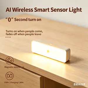 LED Motion Sensor Cabinet Light,  USB Rechargeable Magnetic Kitchen Night Light, Home Wireless Under Counter Closet Light for Wardrobe Stairs, Home Decor Light # mini birthday gift